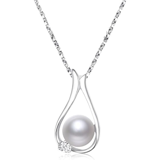 Pearl Necklaces - Gifts for Women: Pearls Pendant Necklace for Mom, Wife, Girlfriend - Fine Jewelry for Christmas, Anniversary, Valentine's Day, Mother's Day