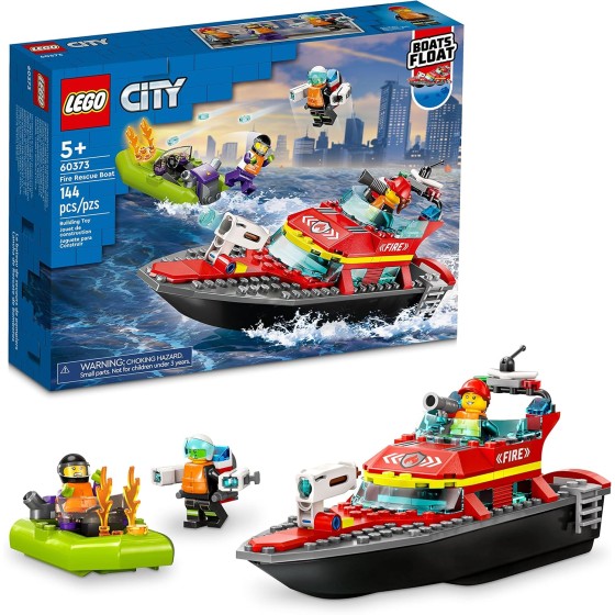 LEGO City Fire Rescue Boat Building Set - Floatable Boat Toy
